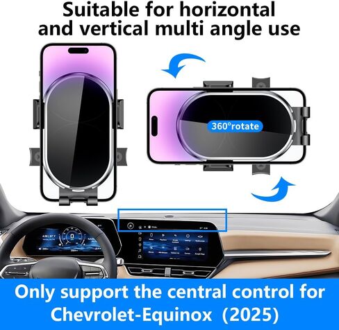 Car Phone Holder for Chevy Chevrolet Equinox 2018 2019 2020 2021 2022 2023 2024 SUV Auto Accessories Navigation Bracket Interior Decoration Dashboard Cell Mobile Phone Mount case Accessory in Kuwait