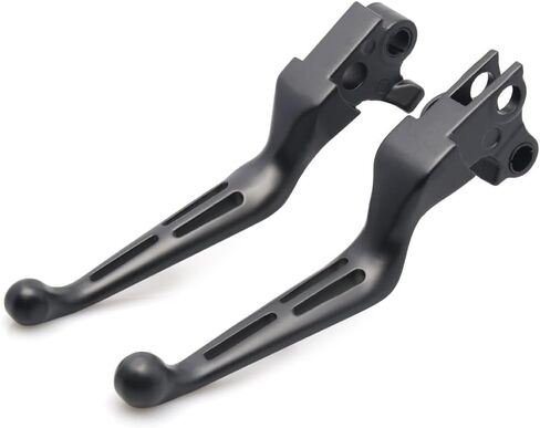 Black Wide Slotted Brake Clutch Levers fit for Harley Sportster Dyna Softail RoadKing Electra Glide 1996-2017 (Black) in Saudi Arabia