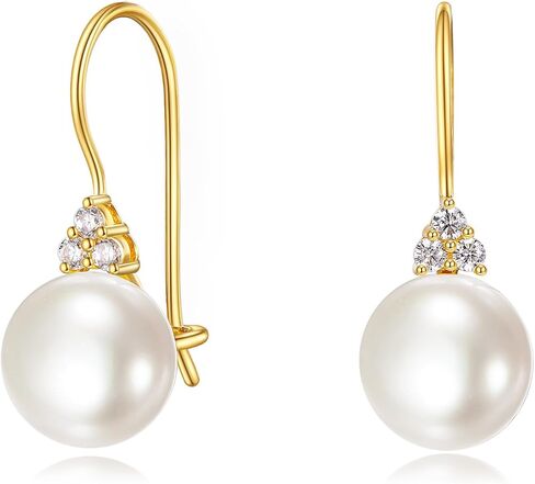 Kecho 14K Gold Freshwater Action Pearl أقراط صلبة ذهبية تتدلى قطرة الأركان الهدايا للمجوهرات للنساء in Saudi Arabia