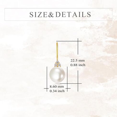 Kecho 14K Gold Freshwater Action Pearl أقراط صلبة ذهبية تتدلى قطرة الأركان الهدايا للمجوهرات للنساء in Saudi Arabia