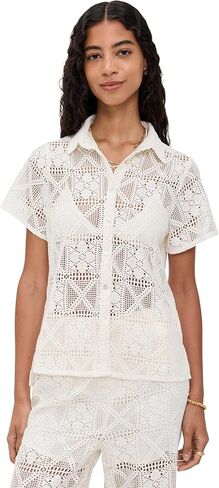 Little Lies Women's Lacey Short Sleeve Shirt in Kuwait