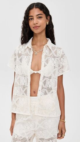 Little Lies Women's Lacey Short Sleeve Shirt in Kuwait