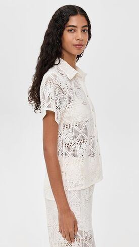 Little Lies Women's Lacey Short Sleeve Shirt in Kuwait