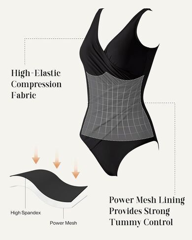 SUUKSESS Women Retro One Piece Swimsuit Sexy Tummy Control Bathing Suit in Saudi Arabia
