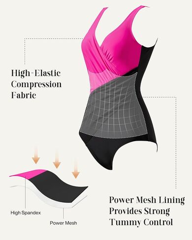SUUKSESS Women Retro One Piece Swimsuit Sexy Tummy Control Bathing Suit in Saudi Arabia