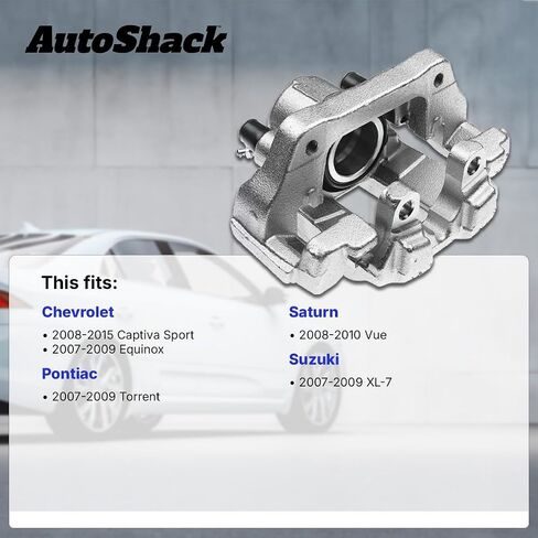 AutoShack Front Left Brake Caliper Assembly with Bracket Replacement for Pontiac Torrent Suzuki XL-7 2007-2009 Chevrolet Equinox 2012-2015 Captiva Sport 2008-2010 Saturn Vue Driver Side BC3062 in Saudi Arabia