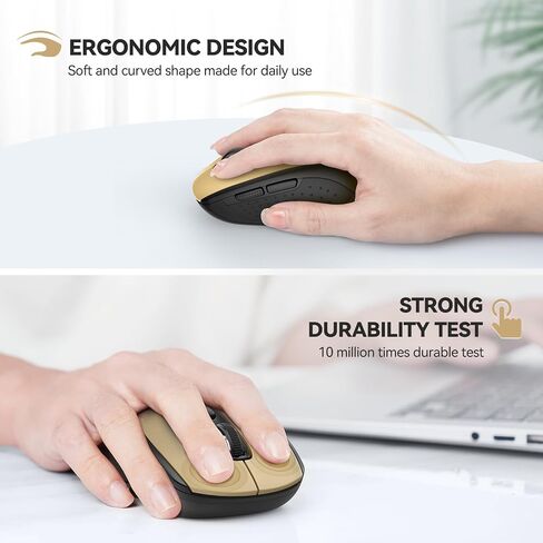 TECKNET Wireless Mouse for Laptop, 2.4G Wireless Bluetooth Mouse, 2-in-1 (BT 5.0/3.0+2.4Ghz) Mouse, 6-Level Adjustable 4000 DPI, USB Portable Mouse in Saudi Arabia
