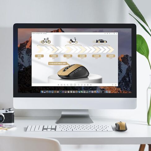 TECKNET Wireless Mouse for Laptop, 2.4G Wireless Bluetooth Mouse, 2-in-1 (BT 5.0/3.0+2.4Ghz) Mouse, 6-Level Adjustable 4000 DPI, USB Portable Mouse in Saudi Arabia