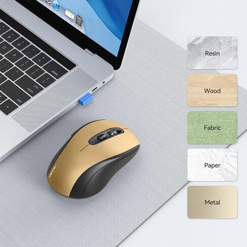 TECKNET Wireless Mouse for Laptop, 2.4G Wireless Bluetooth Mouse, 2-in-1 (BT 5.0/3.0+2.4Ghz) Mouse, 6-Level Adjustable 4000 DPI, USB Portable Mouse in Saudi Arabia