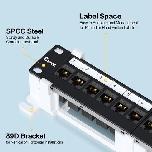 12 منفذ فارغة Keystone Patch Mount Wall 10inch مع لوحة تصحيح 89D Bracket Ethernet in Kuwait