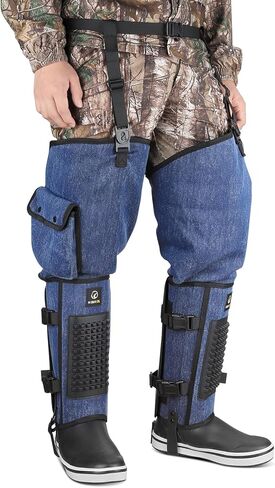 Kalkal Snake Gaiters, 1200D Waterproof Snake Chaps Snake Bite Protection for Ankle to Thigh, Snake Proof Gaiters Snake Guards with Adjustable Size for Men Women in Kuwait