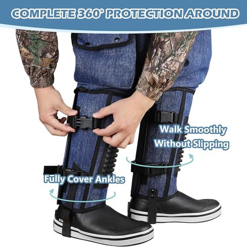 Kalkal Snake Gaiters, 1200D Waterproof Snake Chaps Snake Bite Protection for Ankle to Thigh, Snake Proof Gaiters Snake Guards with Adjustable Size for Men Women in Kuwait