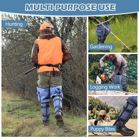 Kalkal Snake Gaiters, 1200D Waterproof Snake Chaps Snake Bite Protection for Ankle to Thigh, Snake Proof Gaiters Snake Guards with Adjustable Size for Men Women in Kuwait