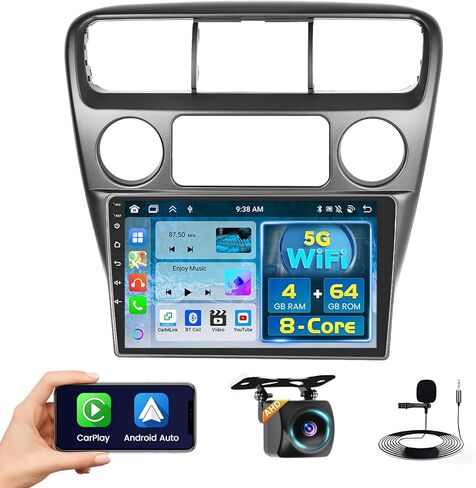 2+64GB Android 13 Car Stereo for Honda Accord 6th 1998-2003 with Wireless Carplay Android Auto, 9" Touch Screen Radio Dash Kit GPS Navigation WiFi Bluetooth SWC Mic Backup Camera in Saudi Arabia