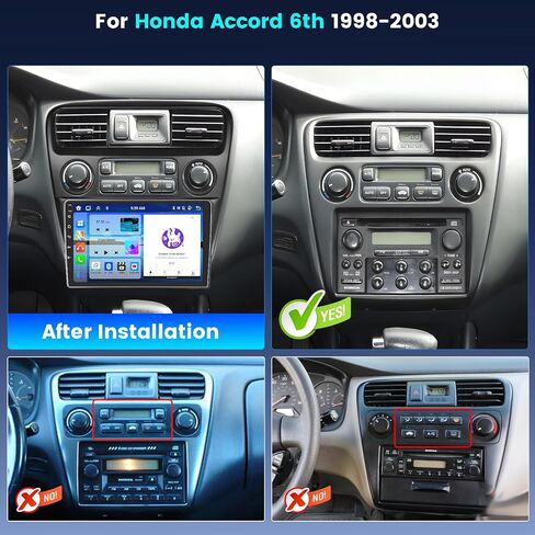 2+64GB Android 13 Car Stereo for Honda Accord 6th 1998-2003 with Wireless Carplay Android Auto, 9" Touch Screen Radio Dash Kit GPS Navigation WiFi Bluetooth SWC Mic Backup Camera in Saudi Arabia