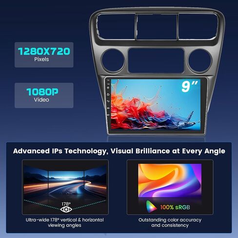 2+64GB Android 13 Car Stereo for Honda Accord 6th 1998-2003 with Wireless Carplay Android Auto, 9" Touch Screen Radio Dash Kit GPS Navigation WiFi Bluetooth SWC Mic Backup Camera in Saudi Arabia