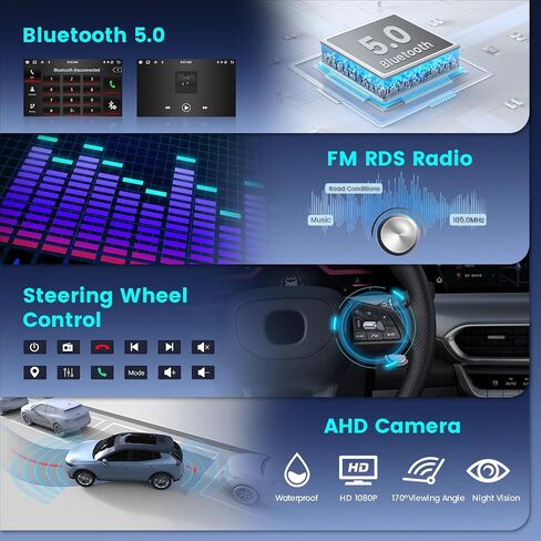 2+64GB Android 13 Car Stereo for Honda Accord 6th 1998-2003 with Wireless Carplay Android Auto, 9" Touch Screen Radio Dash Kit GPS Navigation WiFi Bluetooth SWC Mic Backup Camera in Saudi Arabia