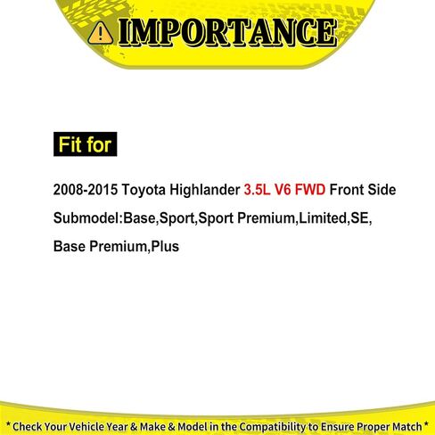 Maxfavor CV Axle Front Front for Toyota Highlander 2008 2009 2010 2011 2012 2013 ، Base Limited Sport SE in Saudi Arabia