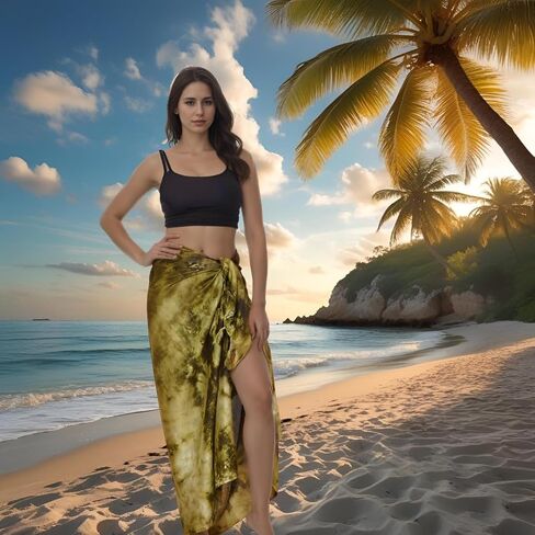تغطية Cotsiler Rayon Sarong للنساء على الشاطئ تغطية تنورة السباحة التفاف باريو تغطية ربطة عنق 67 بوصة × 45 بوصة in Kuwait