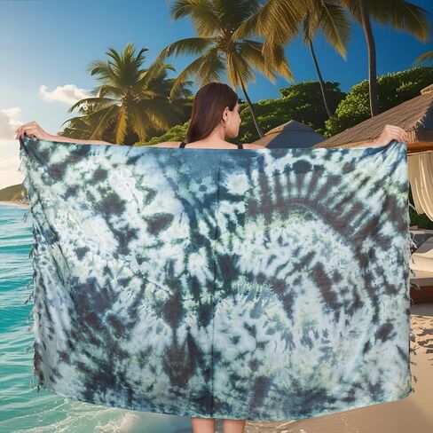 تغطية Cotsiler Rayon Sarong للنساء على الشاطئ تغطية تنورة السباحة التفاف باريو تغطية ربطة عنق 67 بوصة × 45 بوصة in Kuwait