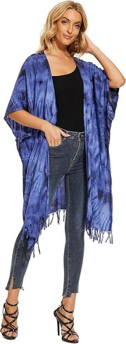 Beautybatik Women Hippie Gypsy Tie Dye Kimono Cardigan Shawl Wrap Swimsuit Cover Up Jacket One Size in Saudi Arabia