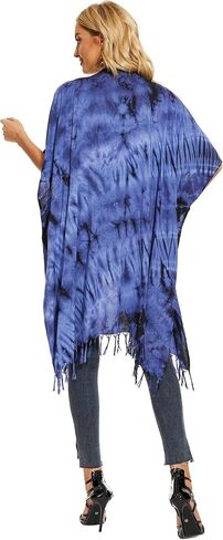 Beautybatik Women Hippie Gypsy Tie Dye Kimono Cardigan Shawl Wrap Swimsuit Cover Up Jacket One Size in Saudi Arabia
