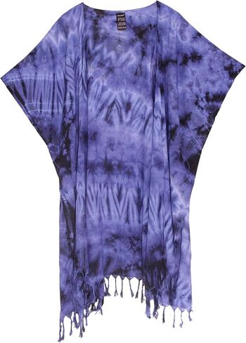 Beautybatik Women Hippie Gypsy Tie Dye Kimono Cardigan Shawl Wrap Swimsuit Cover Up Jacket One Size in Saudi Arabia