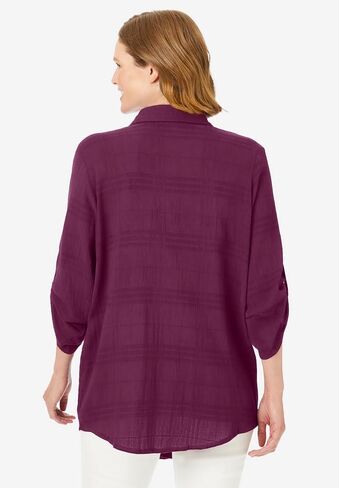 Woman Within Plus Size Cotton Gauze Bigshirt in Saudi Arabia