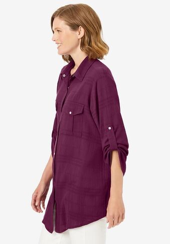 Woman Within Plus Size Cotton Gauze Bigshirt in Saudi Arabia
