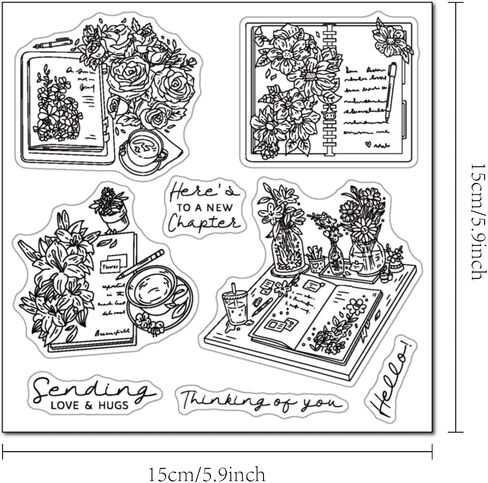 Arbuya Book Reads Label Clear Stamps for Planners Journals from The Library of Book Reading Name Plans Rubber Stamps for Books Reading Journals Scrapbooking Decoration in Saudi Arabia