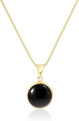 14K Gold Black Onyx Necklace for Women - Solid Gold Necklace - Onyx Pendant - Gold Pendant Necklace - Gothic Necklace - Birthstone Necklace for Women - Onyx Jewelry for Women in Saudi Arabia