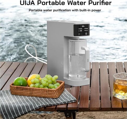 Electric Camping Water Filter, Portable Water Purifier for Travel, 5-Stage RO Water Filtration System Survival, with Reverse Charging, Moonlight White in Saudi Arabia