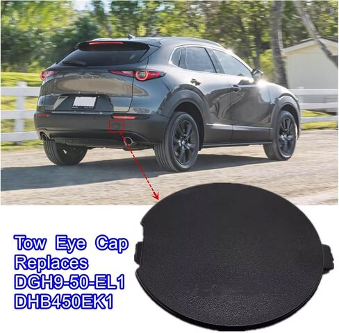 الغطاء الخلفي لخطاف القطر غطاء العين متوافق مع Mazda 2020-2023 Cx-30 Cx30 أسود محكم ، قبعة السحب ، استبدال DGH9-50-EL1 DHB450EK1 in Saudi Arabia