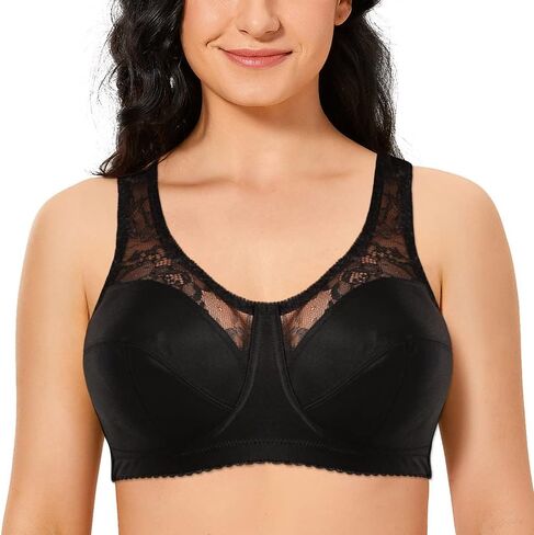 TELIMUSSTO Women's Full Figure Minimizer Bras Wirefree Plus Size Comfort Non Padded Bra in Kuwait