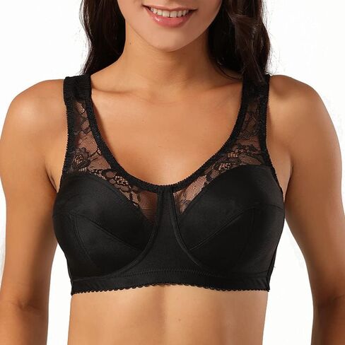 TELIMUSSTO Women's Full Figure Minimizer Bras Wirefree Plus Size Comfort Non Padded Bra in Kuwait