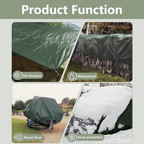 Tarps Heavy Duty Waterproof 6×8FT, 6 Mil Waterproof Tarp Grommets and Reinforced Edges, Tarpaulin Cover for Outdoor Camping, Deck, Roof, Pool, Tent, Boat, RV,Included Utility Rope in Saudi Arabia