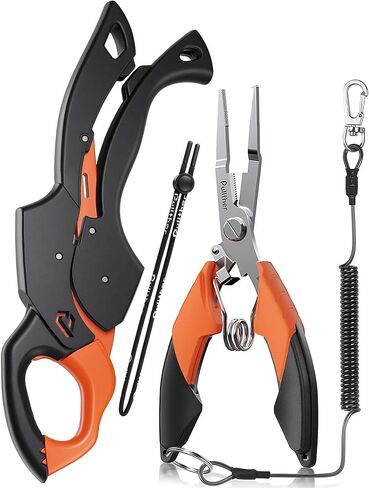 Fish Gripper 9.2",Fishing Pliers,Fishing Tool Kit | Saltwater Fishing Gear with Fishing Lanyard in Saudi Arabia
