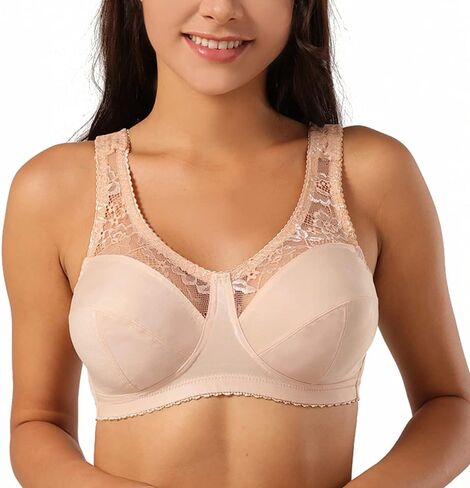 TELIMUSSTO Women's Full Figure Minimizer Bras Wirefree Plus Size Comfort Non Padded Bra in Kuwait