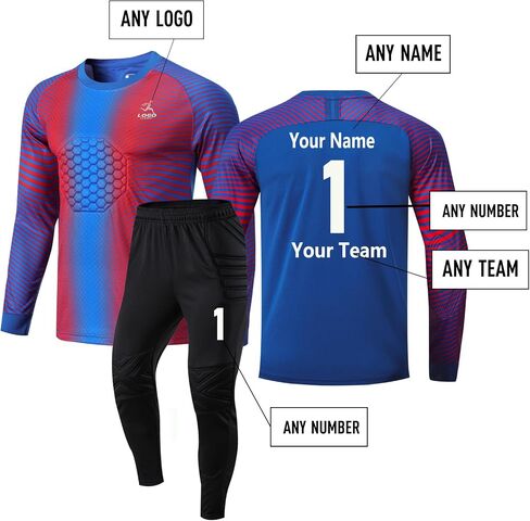 Long Sleeve Goalkeeper Kids Goalkeeper Uniforms Youth Men and Women Customized Number Long Pants Shorts Set in Saudi Arabia