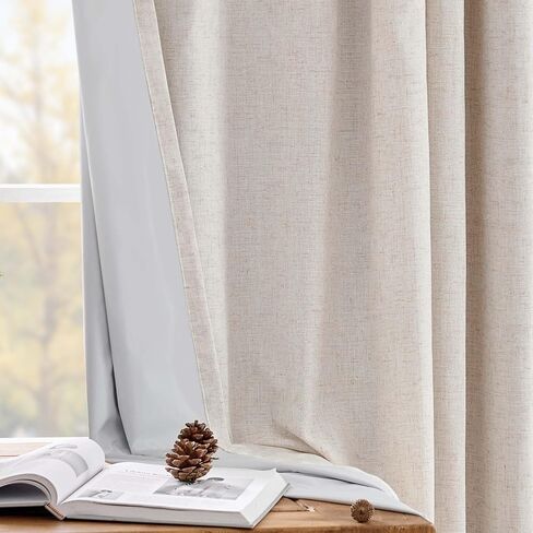 Jinchan Linen 100 ٪ Strainout Blaming Stain لغرفة المعيشة منزلق الباب الزجاجي 100wx96l بوصة خام إضافي مزرعة زراعة معزولة معزولة القضيب الجيب. in Saudi Arabia