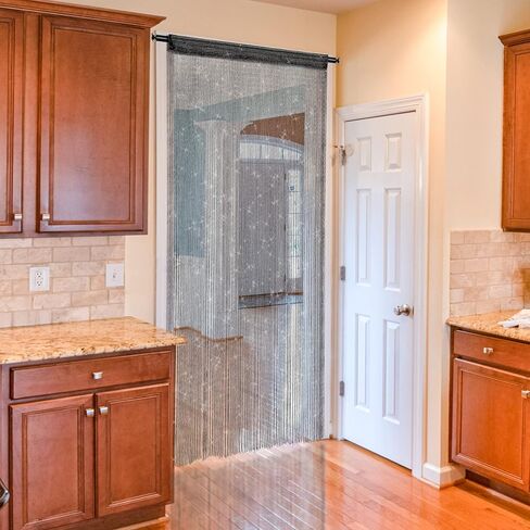 2 قطع الباب ستارة الستائر مدخل الخرز ، معلقة غرفة مقسم ديكور من الهبي بريق اللوحة خزانة الأبواب النافذة ترتر البوهو الأبواب الشرانق (أسود) in Kuwait