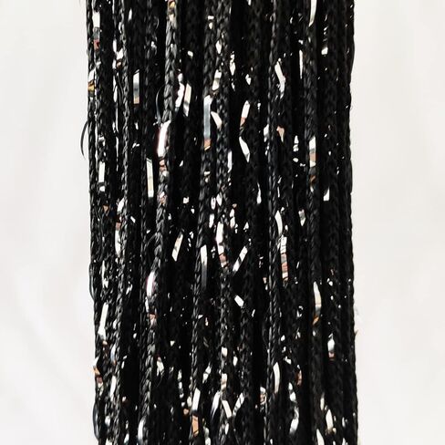 2 قطع الباب ستارة الستائر مدخل الخرز ، معلقة غرفة مقسم ديكور من الهبي بريق اللوحة خزانة الأبواب النافذة ترتر البوهو الأبواب الشرانق (أسود) in Kuwait