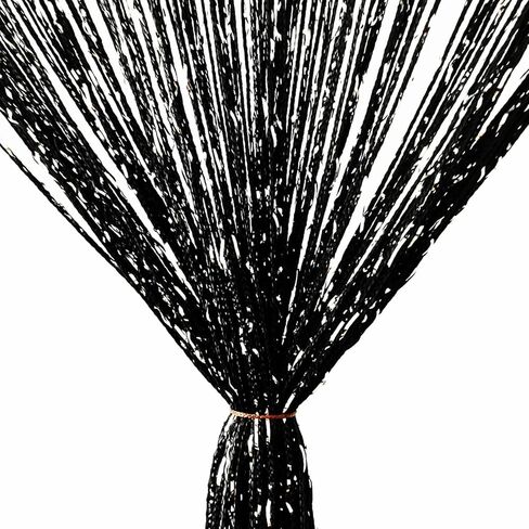 2 قطع الباب ستارة الستائر مدخل الخرز ، معلقة غرفة مقسم ديكور من الهبي بريق اللوحة خزانة الأبواب النافذة ترتر البوهو الأبواب الشرانق (أسود) in Kuwait