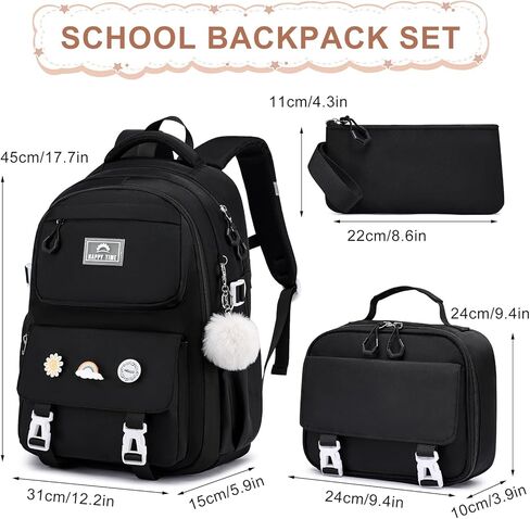 حقيبة الظهر Momuvo School Propack للفتيات ، حقيبة الكتب 3pcs مع مجموعة حقيبة School Case Case Case للأطفال in Kuwait