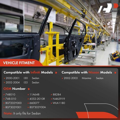 منظم نافذة الطاقة الكهربائية A-Premium مع محرك متوافق مع Nissan Maxima 2002-2003 و Infiniti I30 2000-2001 ، I35 2002-2004 ، جانب الركاب الأمامي الأيمن in Saudi Arabia