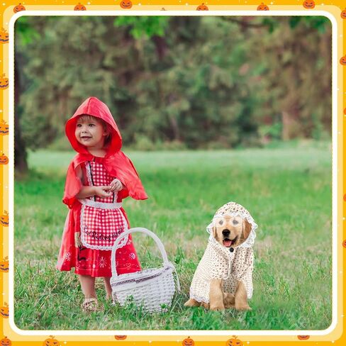 زي الهالوين للكلاب مكون من 3 قطع، زي السيدة العجوز لكلاب الذئب الكبير السيئ والجدة، يتضمن فستان الكلب وقبعة ونظارات لحفلات الهالوين التنكرية للكلاب (5 XL) in Kuwait