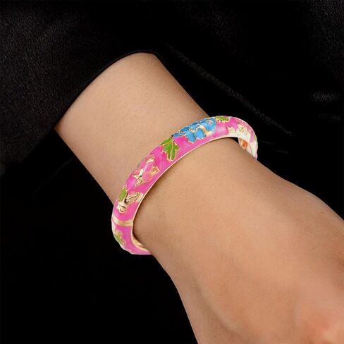 Roe Dolph Cloisonne Bracelet for Women Cloisonne Jewelry Colorful Chunky Bangles for Women Trendy 2025 in Saudi Arabia