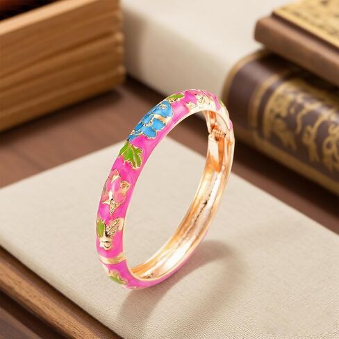 Roe Dolph Cloisonne Bracelet for Women Cloisonne Jewelry Colorful Chunky Bangles for Women Trendy 2025 in Saudi Arabia