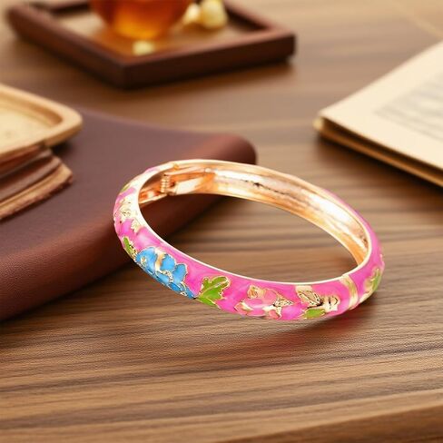 Roe Dolph Cloisonne Bracelet for Women Cloisonne Jewelry Colorful Chunky Bangles for Women Trendy 2025 in Saudi Arabia
