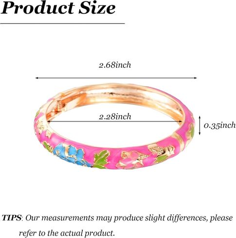 Roe Dolph Cloisonne Bracelet for Women Cloisonne Jewelry Colorful Chunky Bangles for Women Trendy 2025 in Saudi Arabia